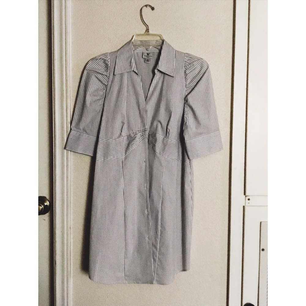 Beautiful office pinstripe button up dress